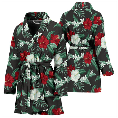 Tropical Flower Print Design LKS303 Women Bathrobe