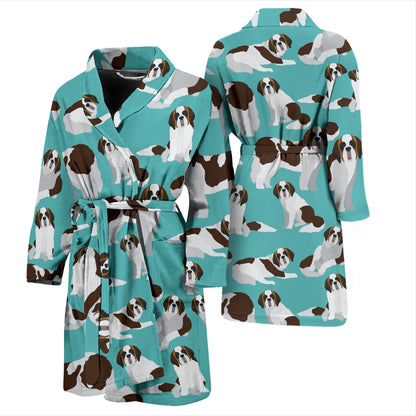 St Bernards Print Design LKS302 Men Bathrobe