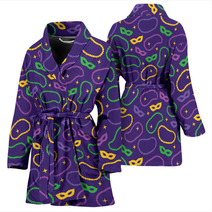 Mardi Gras Pattern Print Design 04 Women Bathrobe