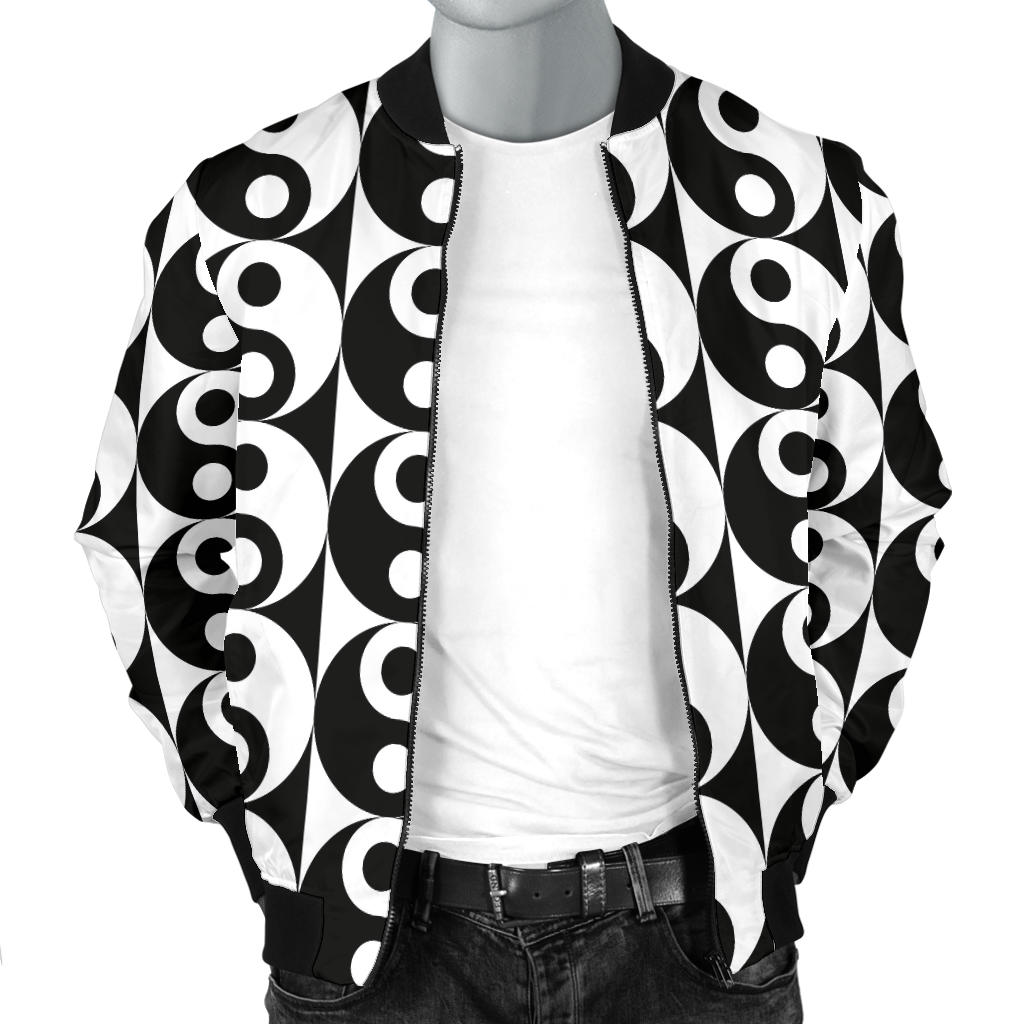 Yin Yang Classic Pattern Design Print Men Bomber Jacket