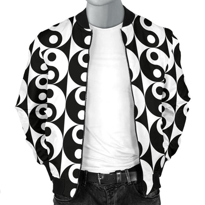 Yin Yang Classic Pattern Design Print Men Bomber Jacket