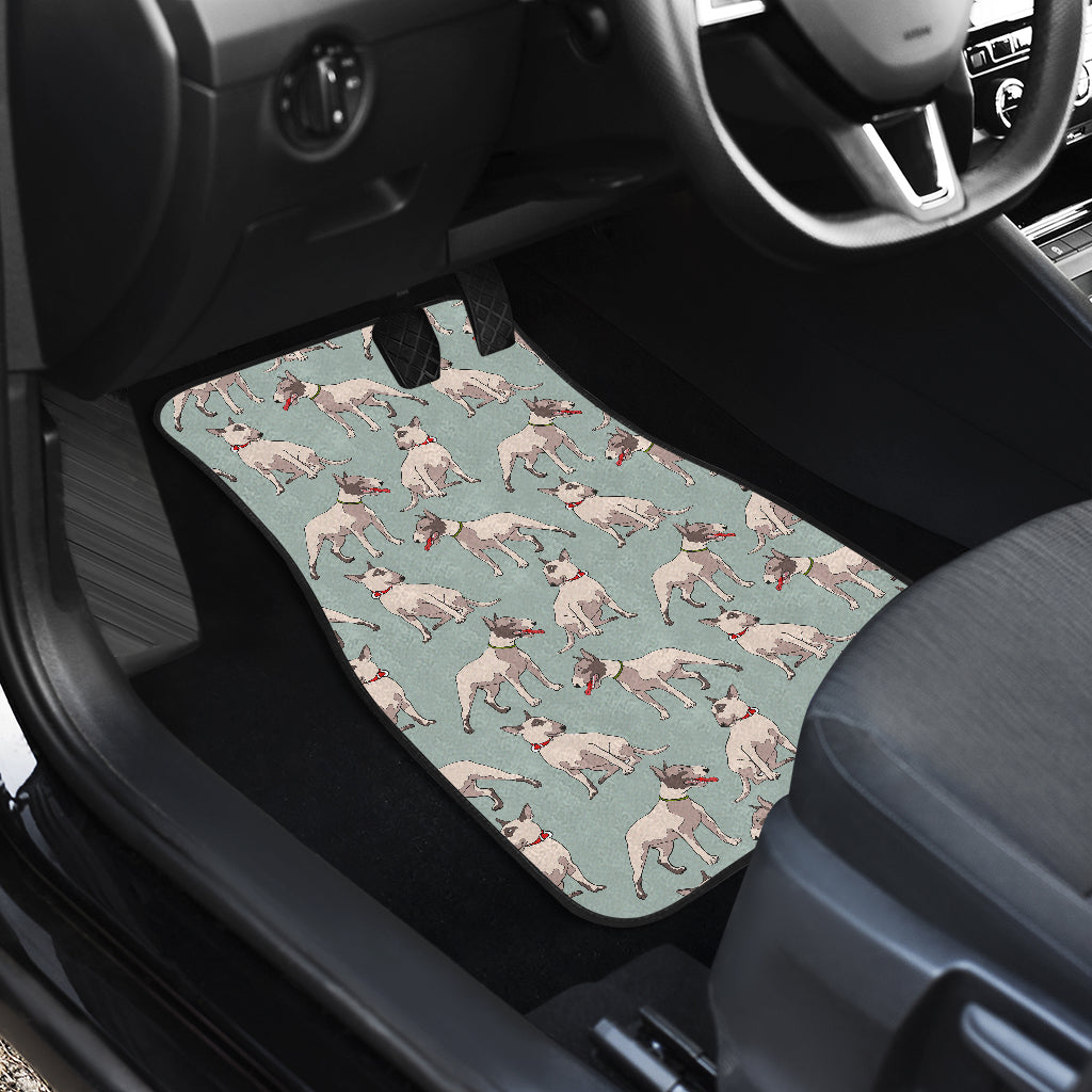 Bull Terrier Cute Print Pattern Car Floor Mats Front Back