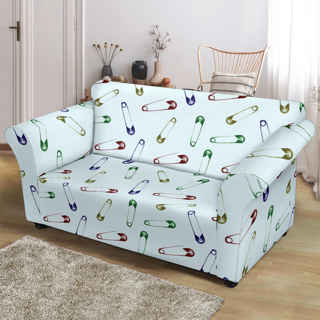 Safety Pin Print Design LKS303 Loveseat Couch Slipcover