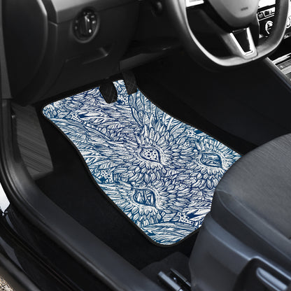 Angel Wings Boho Design Themed Print Car Floor Mats Front Back