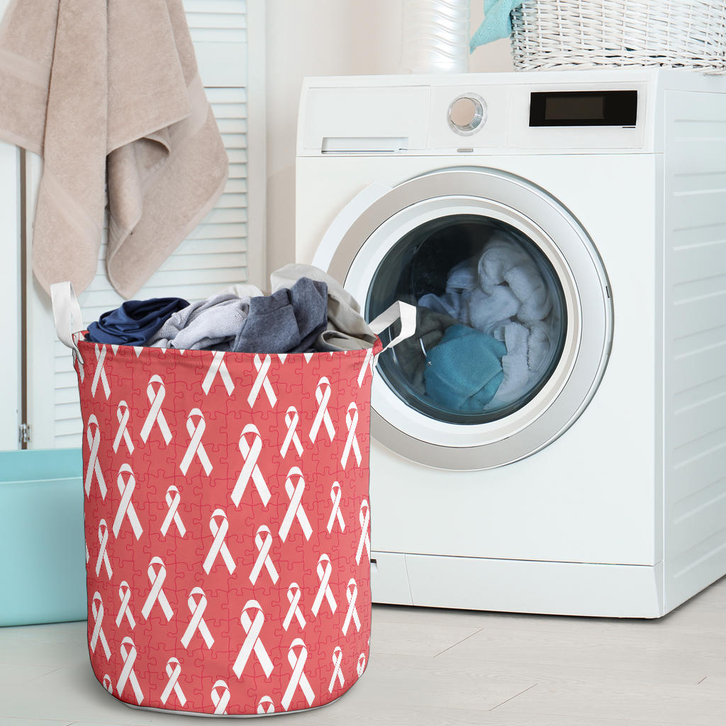 Autism Awareness Ribbon Design Print Laundry Basket