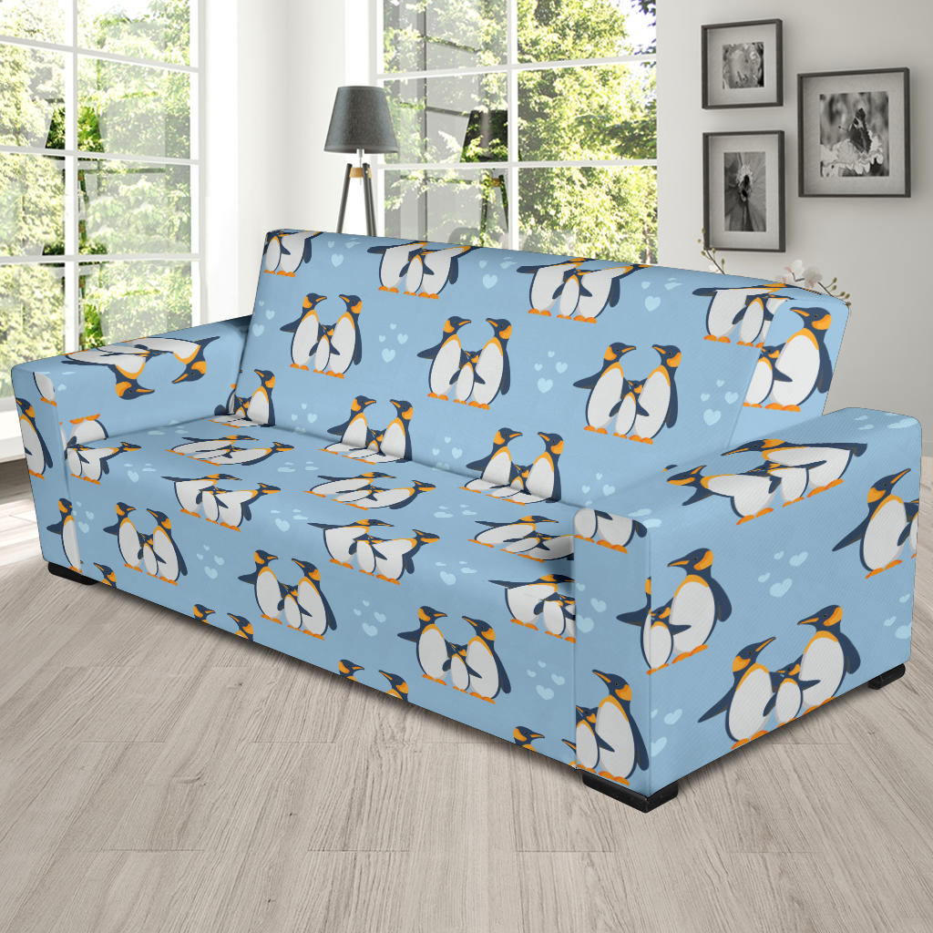 Penguin Pattern Print Design A04 Sofa Slipcover