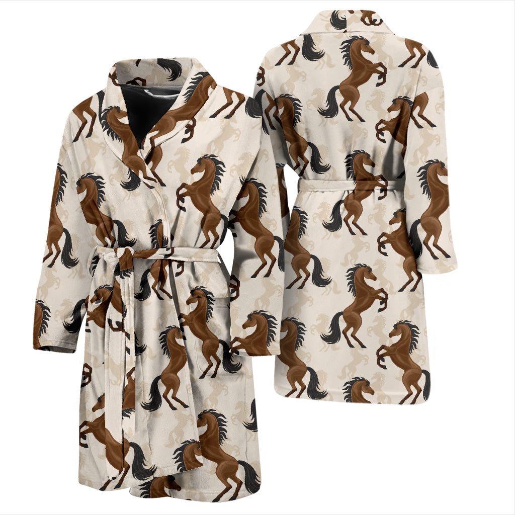 Horse Print Design LKS308 Men Bathrobe
