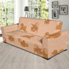 Pomeranians Pattern Print Design A06 Sofa Slipcover