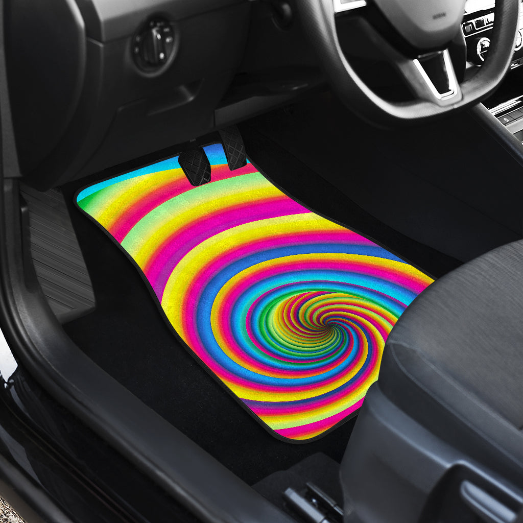 Vortex Twist Swirl Rainbow Design Car Floor Mats Front Back