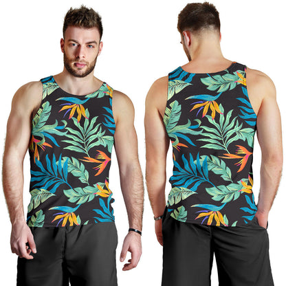 Tropical Palm Leaves Hawaiian Flower Men Tank Top