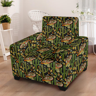 Western Style Print Armchair Slipcover