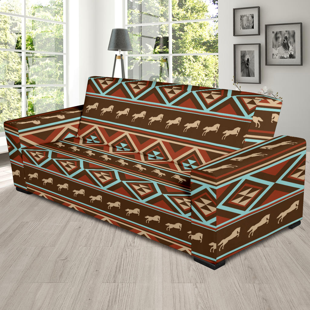 Western Horse Pattern Print LKS301 Sofa Slipcover