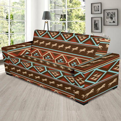 Western Horse Pattern Print LKS301 Sofa Slipcover