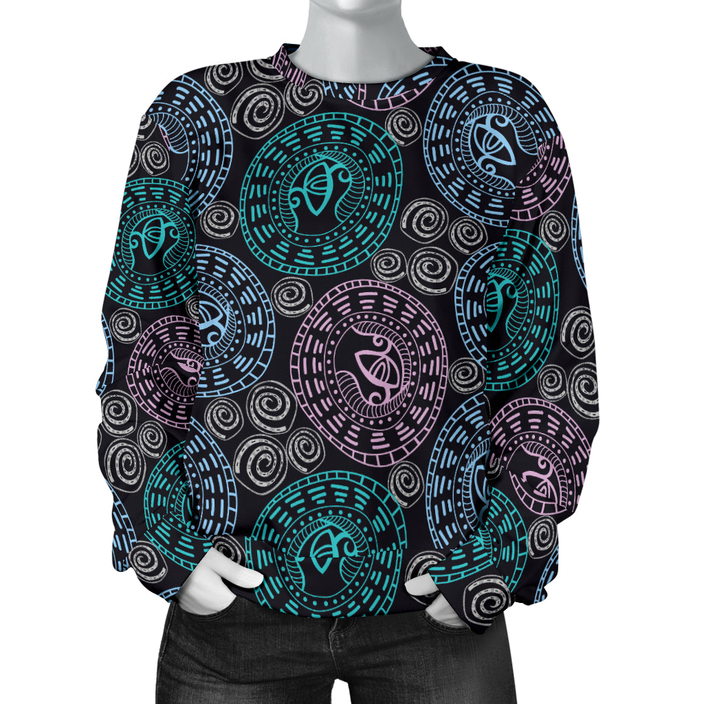 Eye of Horus Ethnic Pattern Women Long Sleeve Sweatshirt