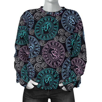 Eye of Horus Ethnic Pattern Women Long Sleeve Sweatshirt