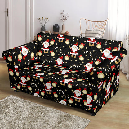 Santa Christmas Themed Print Design LKS307 Loveseat Couch Slipcover