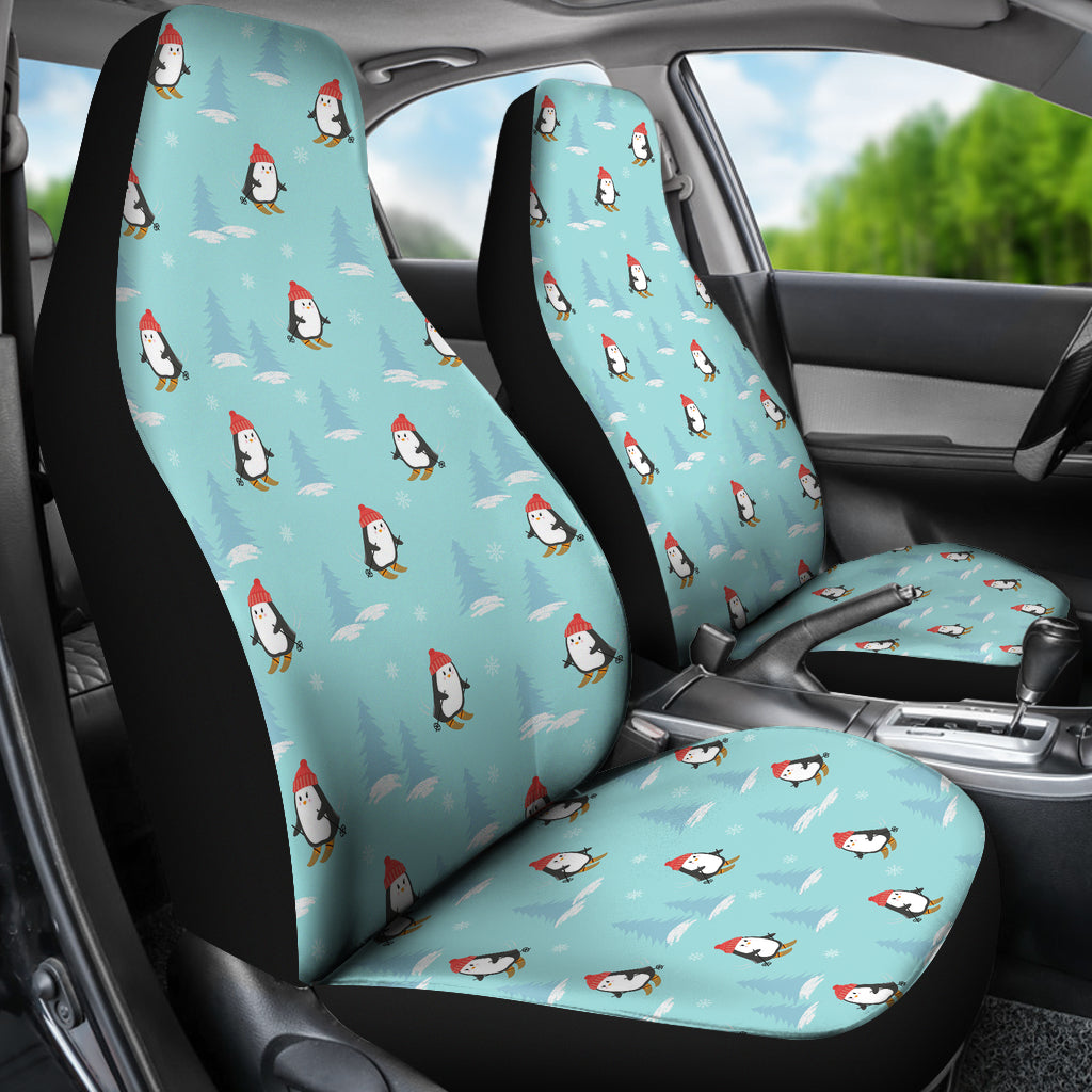 Ski Penguin Print Design LKS304 Car Seat Covers