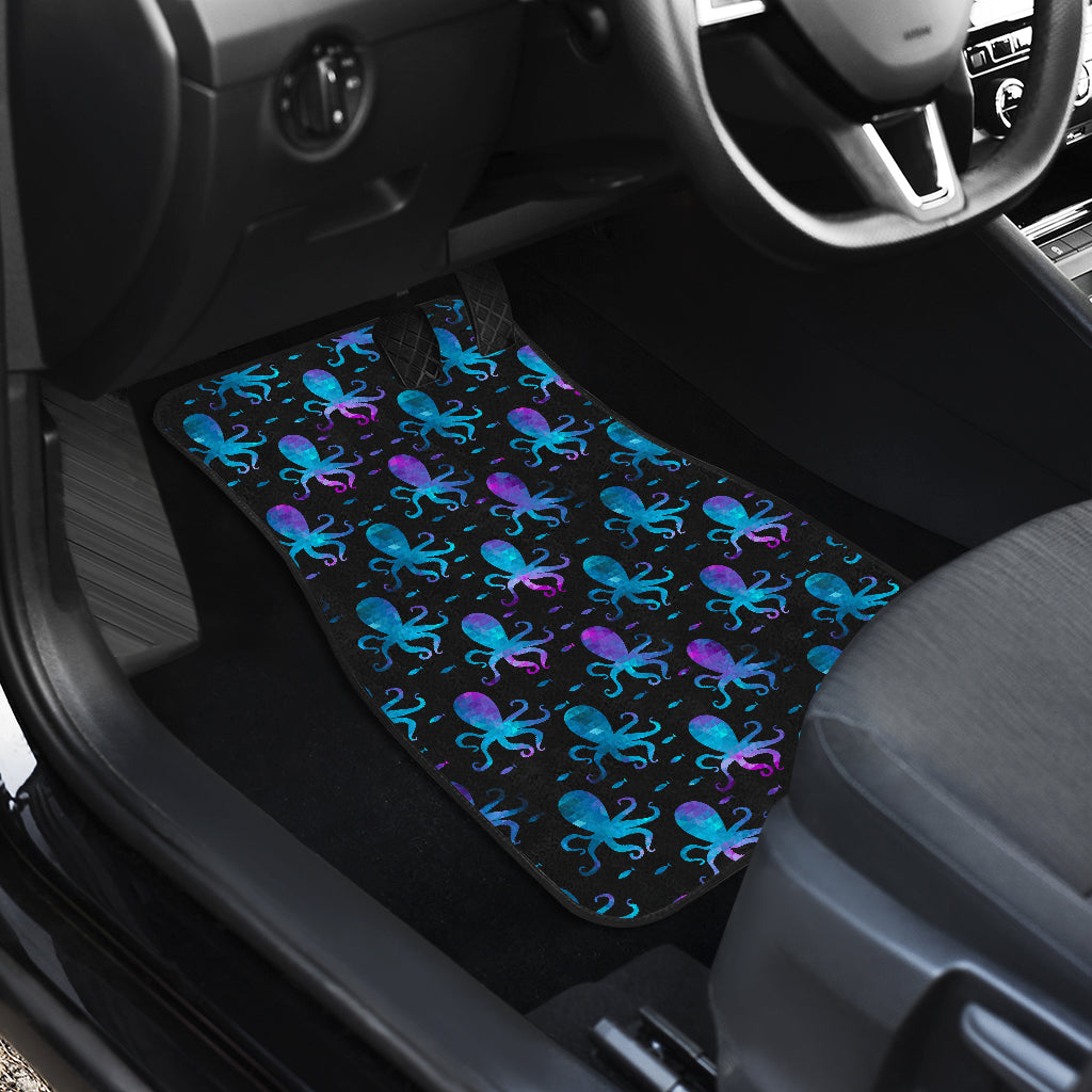 Octopus Blue Design Print Themed Car Floor Mats Front Back