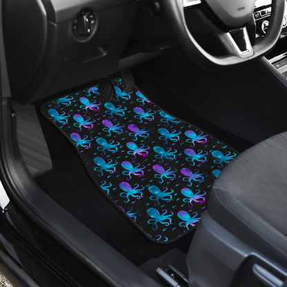 Octopus Blue Design Print Themed Car Floor Mats Front Back