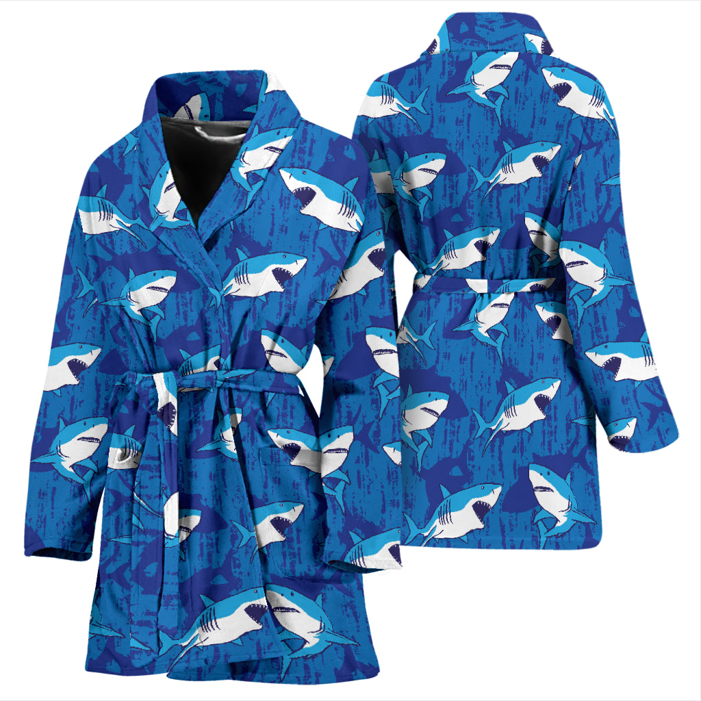 Shark Print Design LKS308 Women Bathrobe