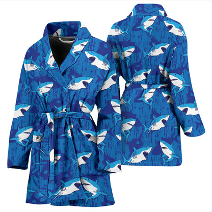 Shark Print Design LKS308 Women Bathrobe