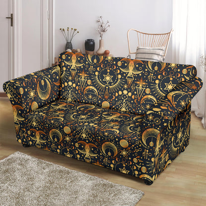 Sun Moon Print Design LKS308 Loveseat Couch Slipcover