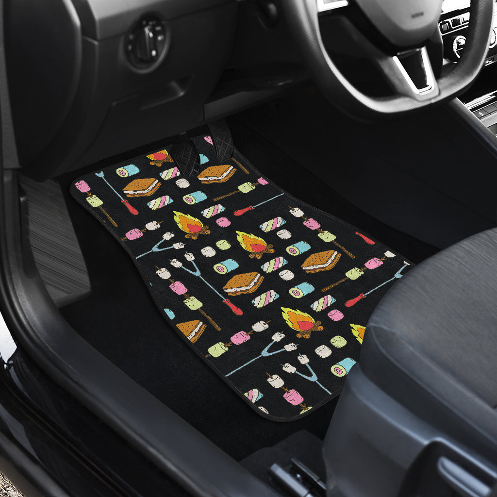 Camping Campfire Marshmallows Car Floor Mats Front Back
