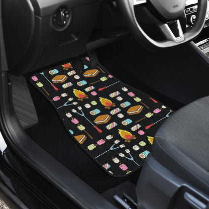 Camping Campfire Marshmallows Car Floor Mats Front Back
