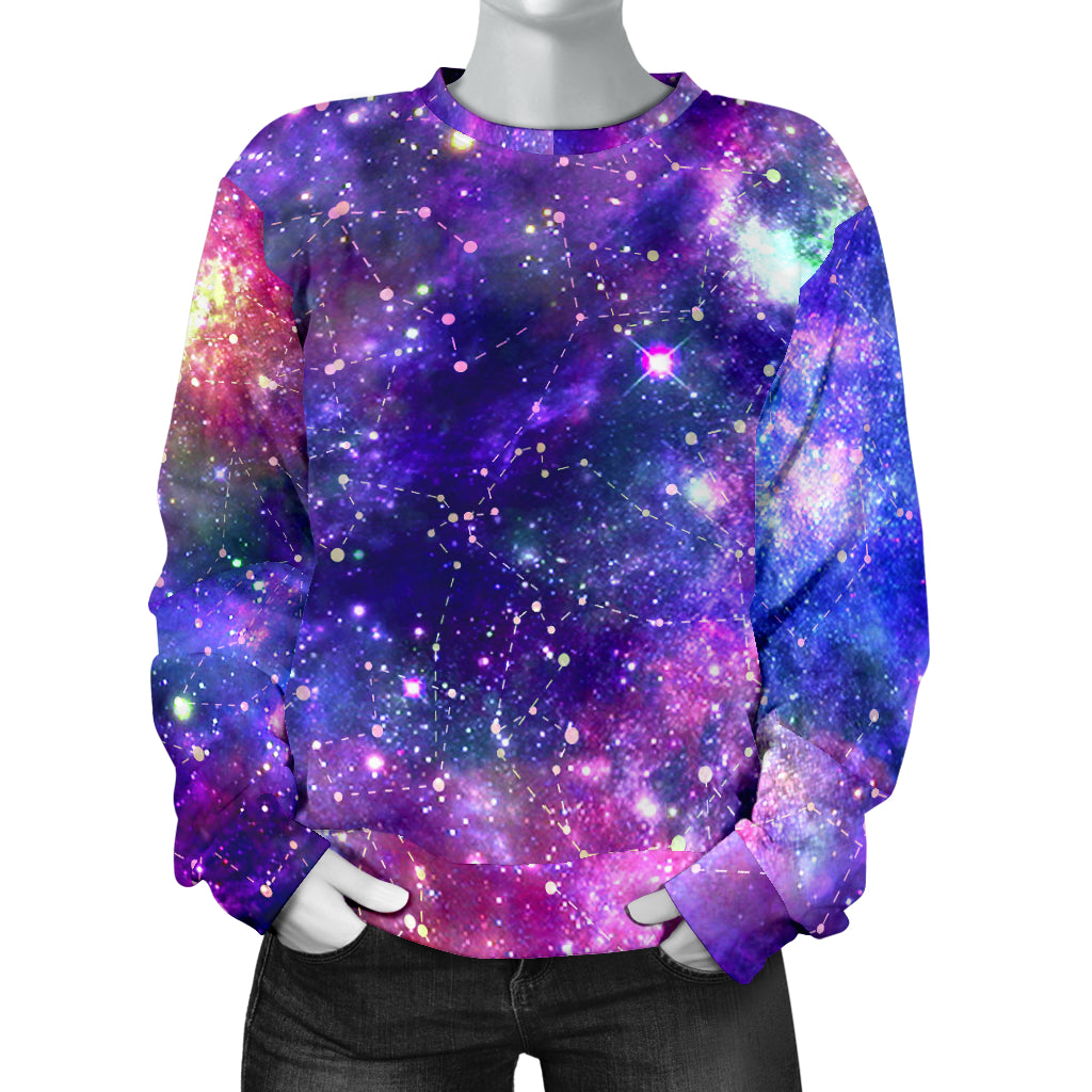 Galaxy Night Stardust Space Print  Women Long Sleeve Sweatshirt