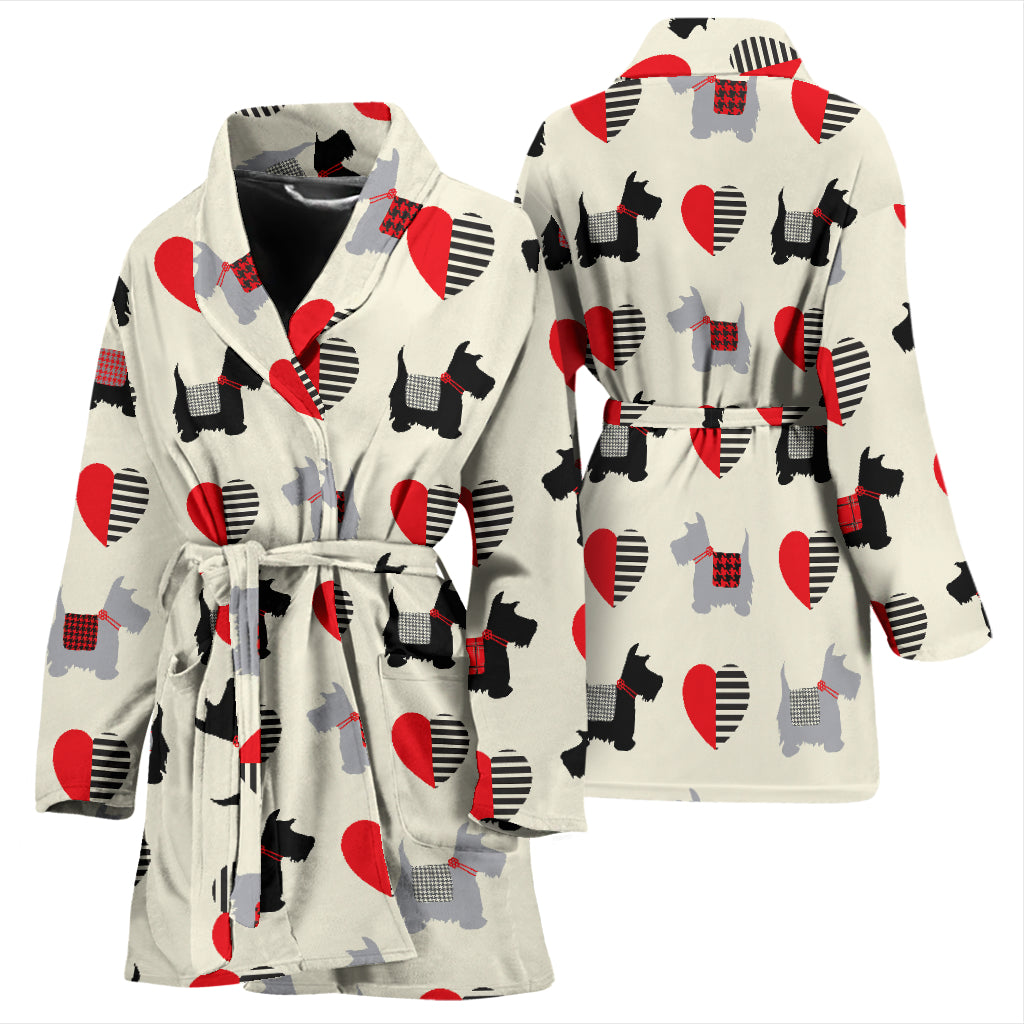 Scottish Terriers Print Design LKS3010 Women Bathrobe