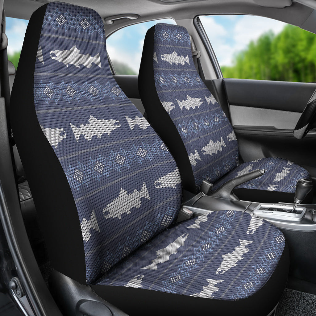 Salmon Fish Knit Style Print Design LKS304 Car Seat Covers