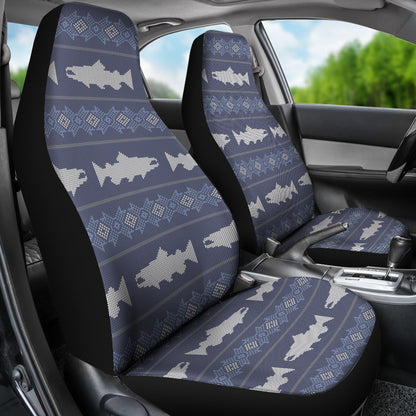 Salmon Fish Knit Style Print Design LKS304 Car Seat Covers