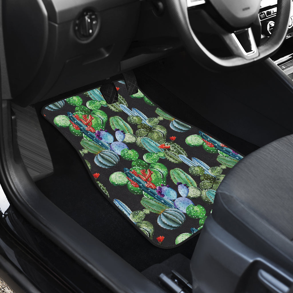 Cactus Watercolor Style Print Car Floor Mats Front Back