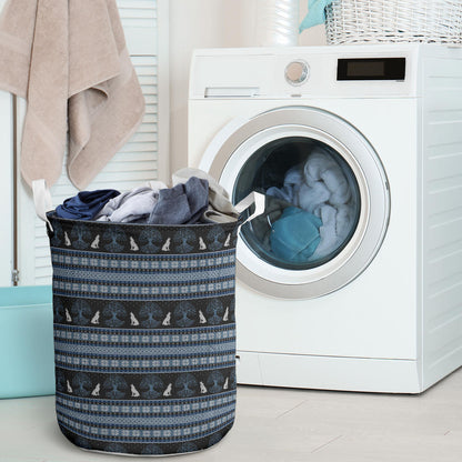 Wolf Tree of Life Knit Design Print Laundry Basket