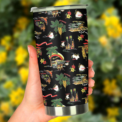 Hawaiian Island Themed Print Tumbler