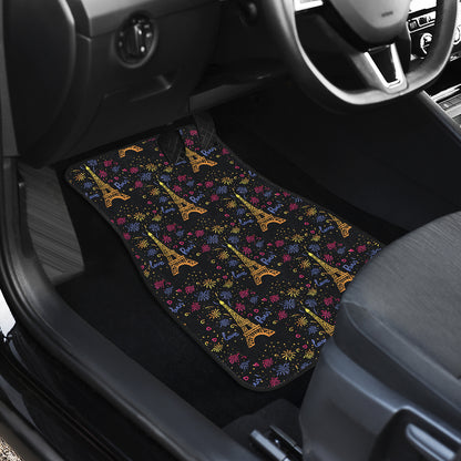 Eiffel Tower Love Paris Print Car Floor Mats Front Back