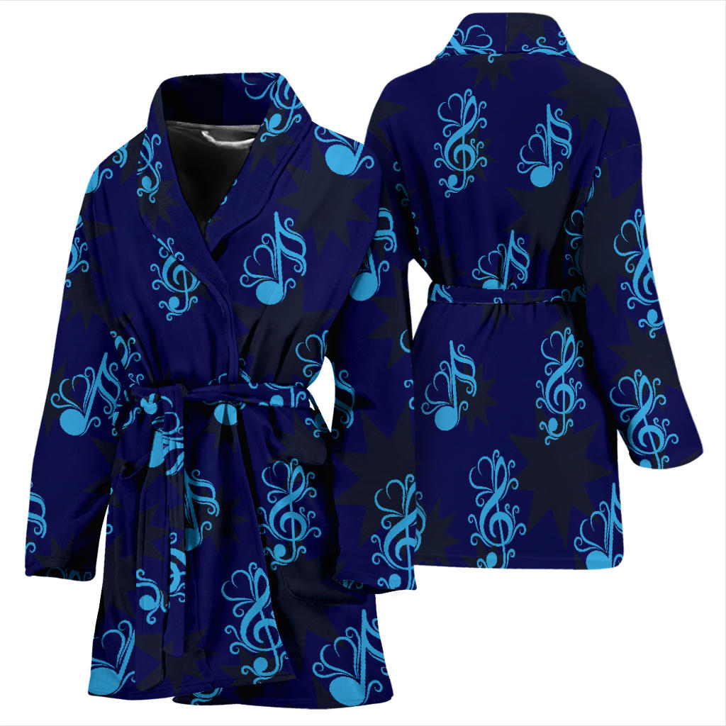 Music note Pattern Print Design A04 Women Bathrobe