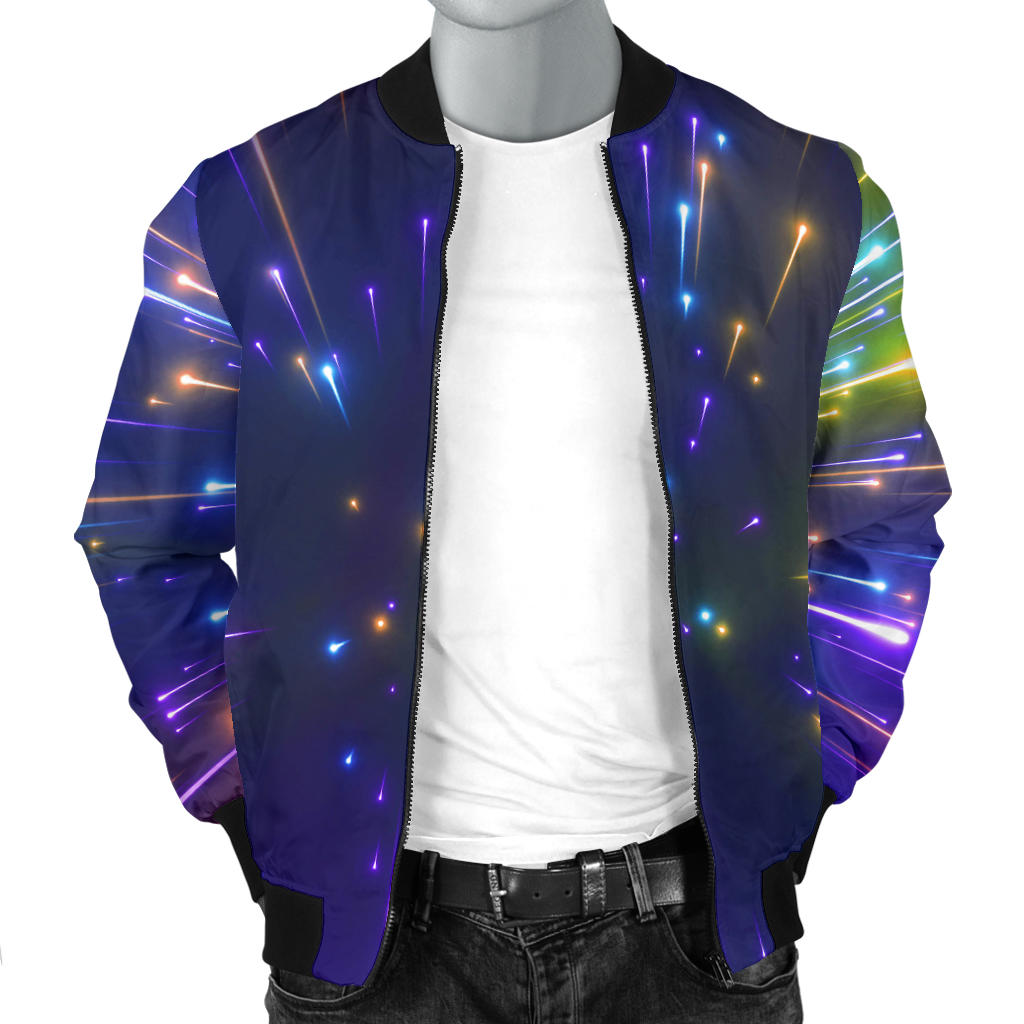 Celestial Rainbow Speed Light Men Bomber Jacket