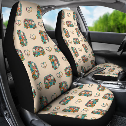 Hippie Van Peace Print Design LKS303 Car Seat Covers