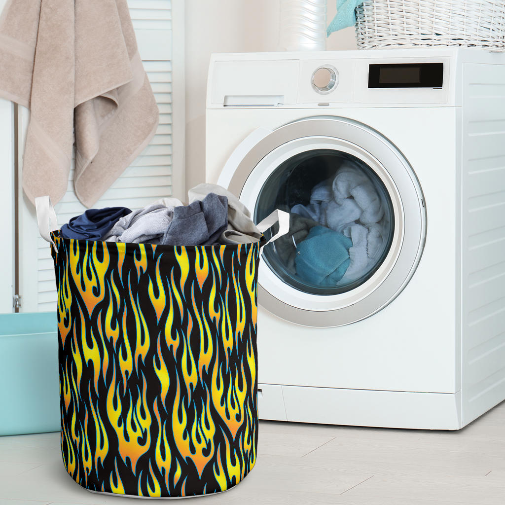 Flame Fire Yellow Pattern Laundry Basket