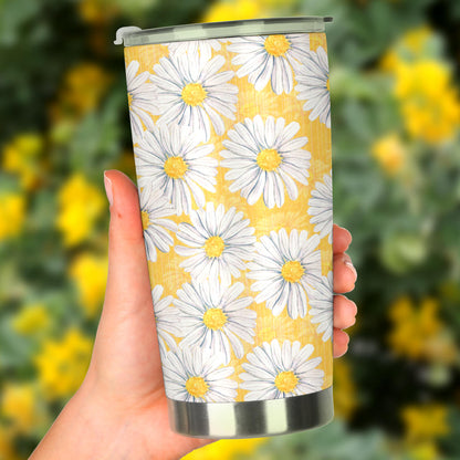 Daisy Yellow Watercolor Print Pattern Tumbler