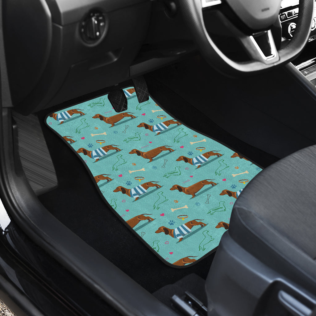 Dachshund Paw Decorative Print Pattern Car Floor Mats Front Back