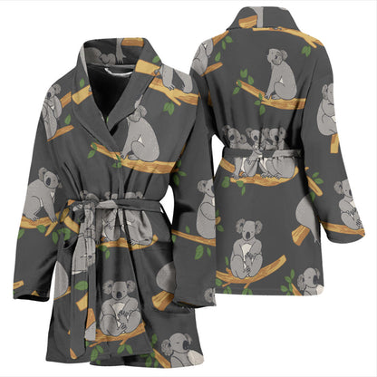 Koala Pattern Print Design 07 Women Bathrobe