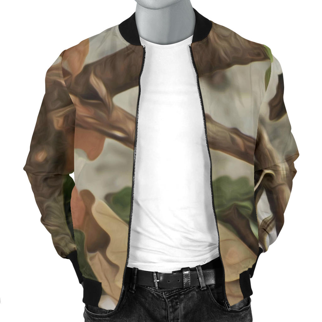 Camo Realistic Tree Forest Print Men Bomber Jacket