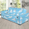 Sea Lion Cute Pattern Print Design 03 Sofa Slipcover