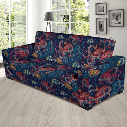 Underwater Giant Squid Print Design LKS302 Sofa Slipcover