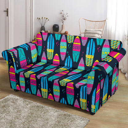 Surfboard Colorful Print Design LKS302 Loveseat Couch Slipcover