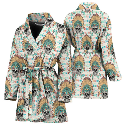 Boho Pattern Print Design 04 Women Bathrobe