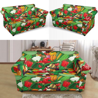 Salad Mix Vegetableprint Design LKS301 Loveseat Couch Slipcover