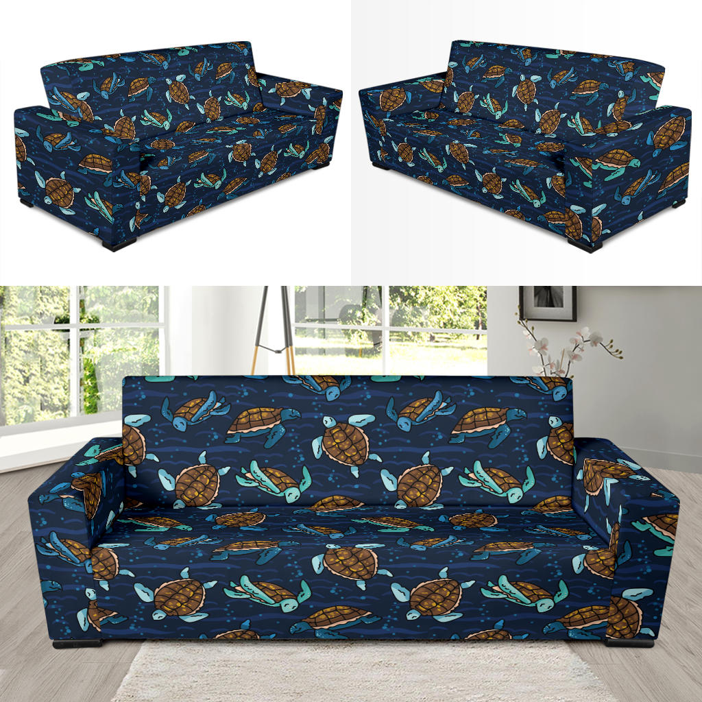 Sea Turtle Print Design LKS3011 Sofa Slipcover